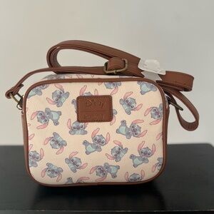 New Original Loungefly Disney Lilo & Stitch Cream & Brown Camera Bag